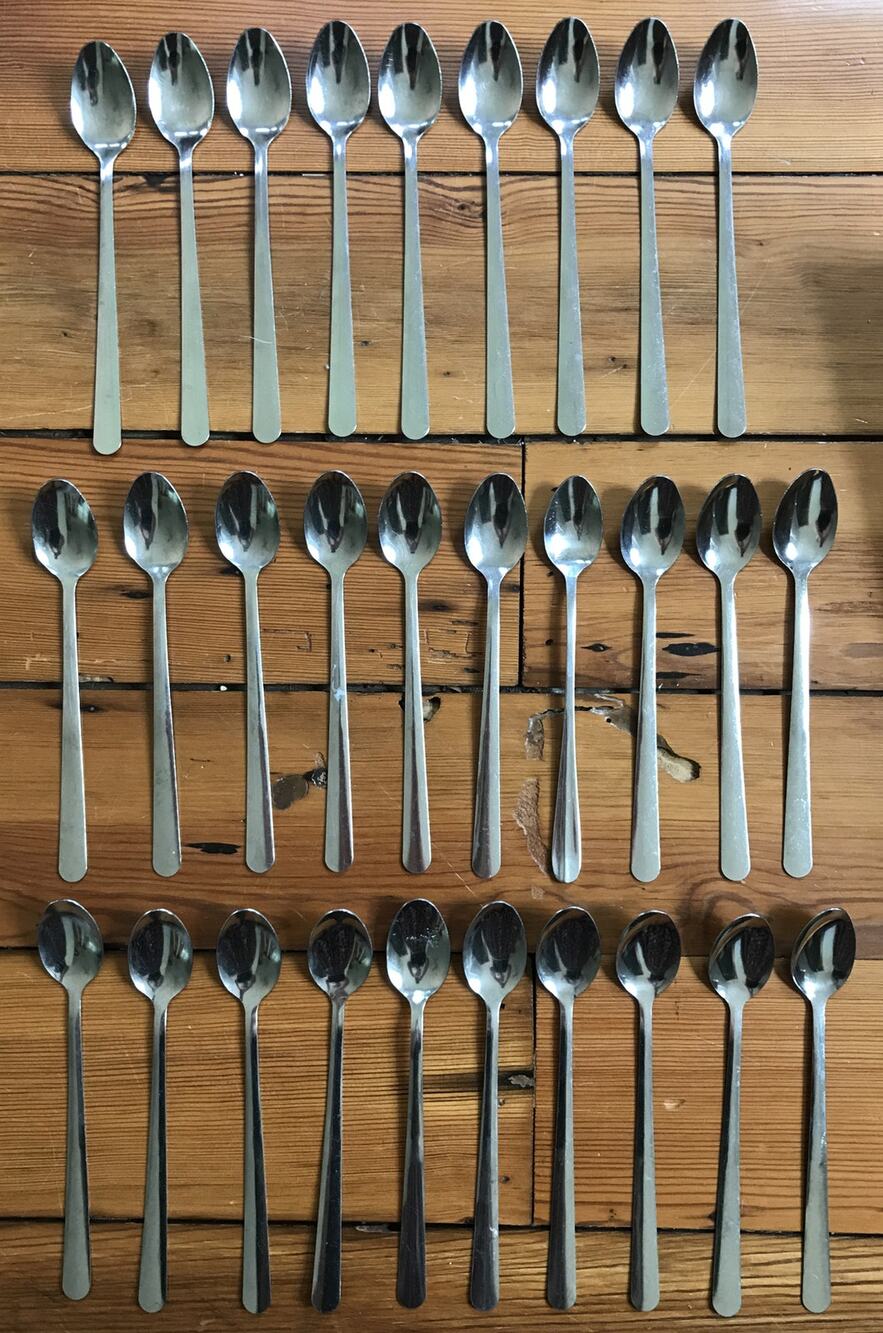 Set Lot 29 Choice Iced Tea Spoons Stainless Steel Commercial Resturant Flatware